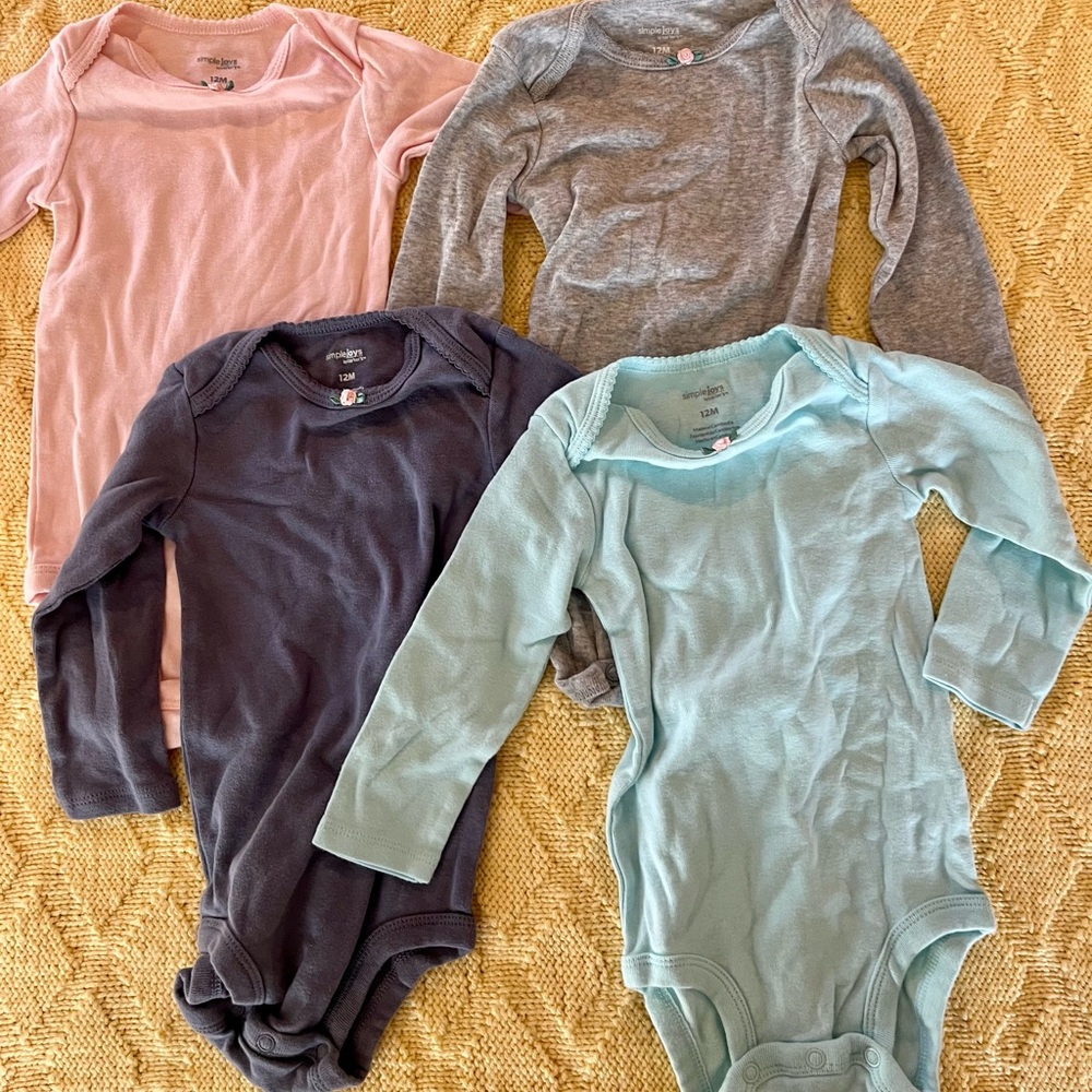 12M Winter Wear - Simple Joys by Carters Long Sleeve Onesies